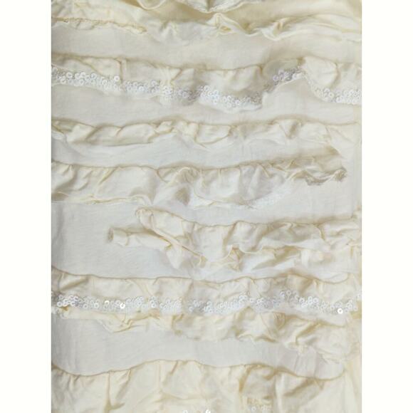 J. Crew Layering Cream Tiered Ruffle Sequin Scoop Neck Tank Top Blouse Size XS - Picture 4 of 10